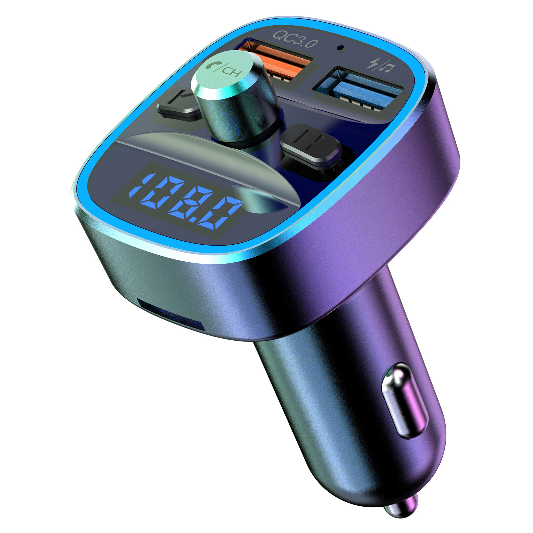 Bluetooth Fm Transmitter, Bluetooth Car Adapter, Qc3.0 Fast Charger,  Bluetooth Cigarette Lighter With Hand -free Call, Bluetooth Car, Mp3 Music  Player