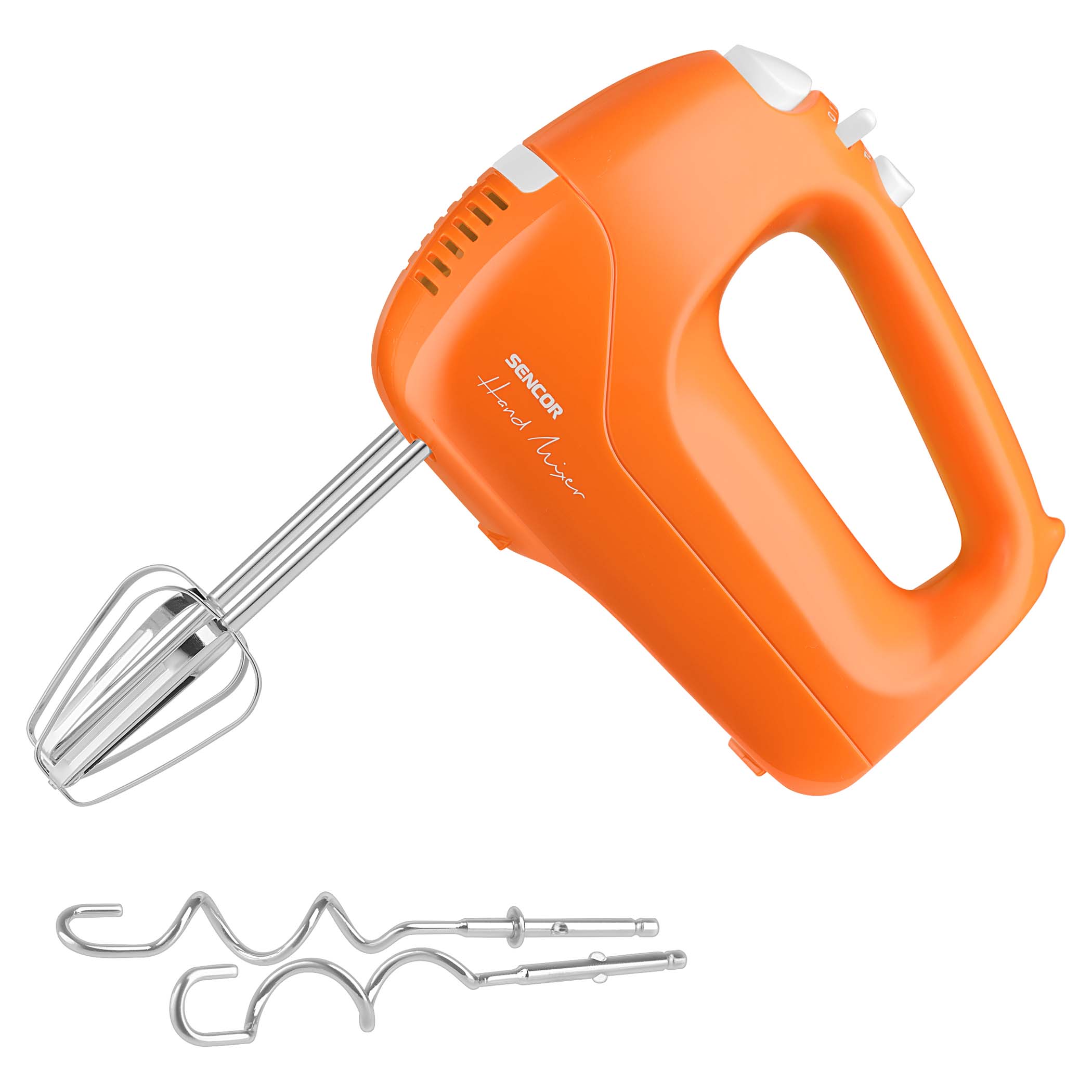 Orange hand shop mixer