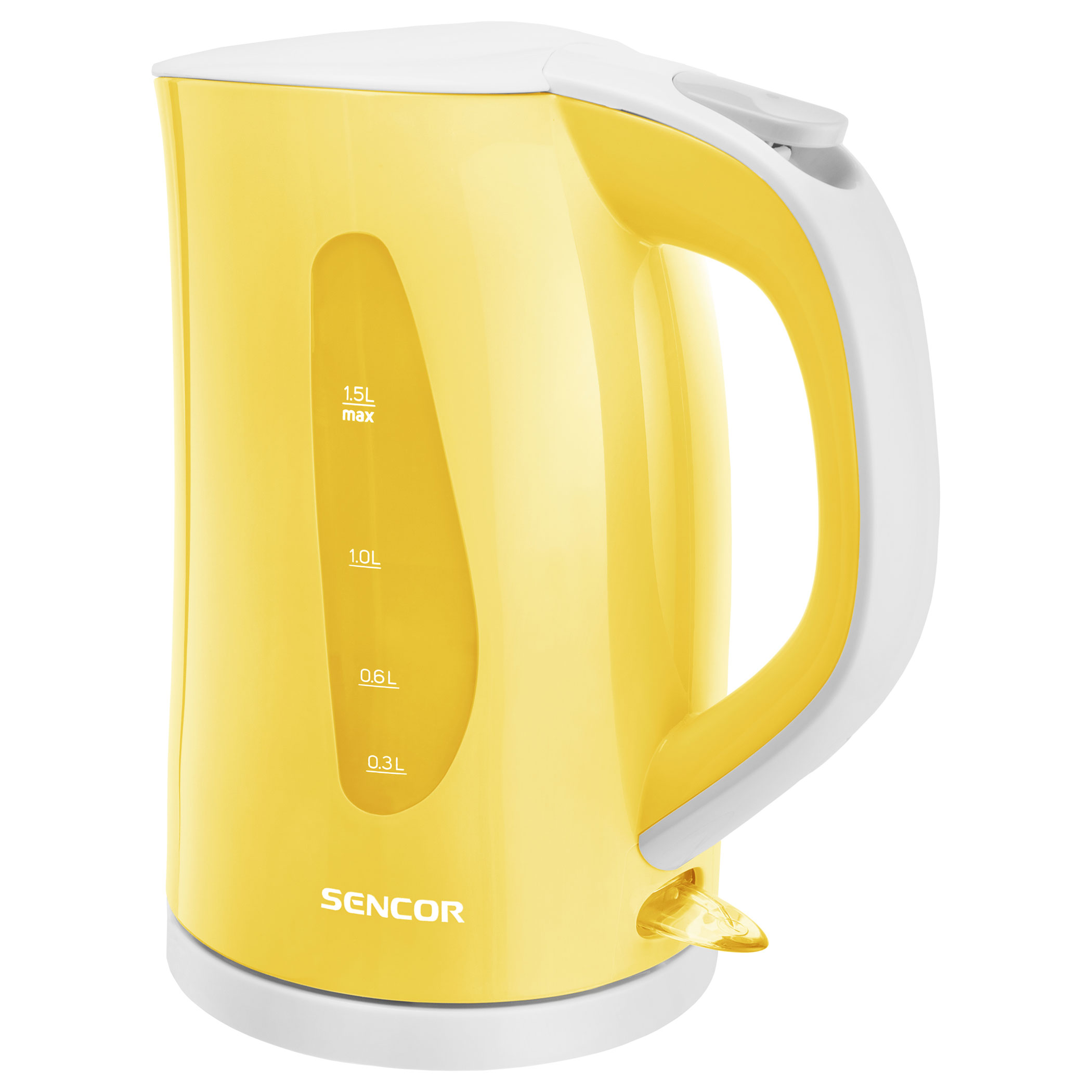 Yellow electric shop kettle