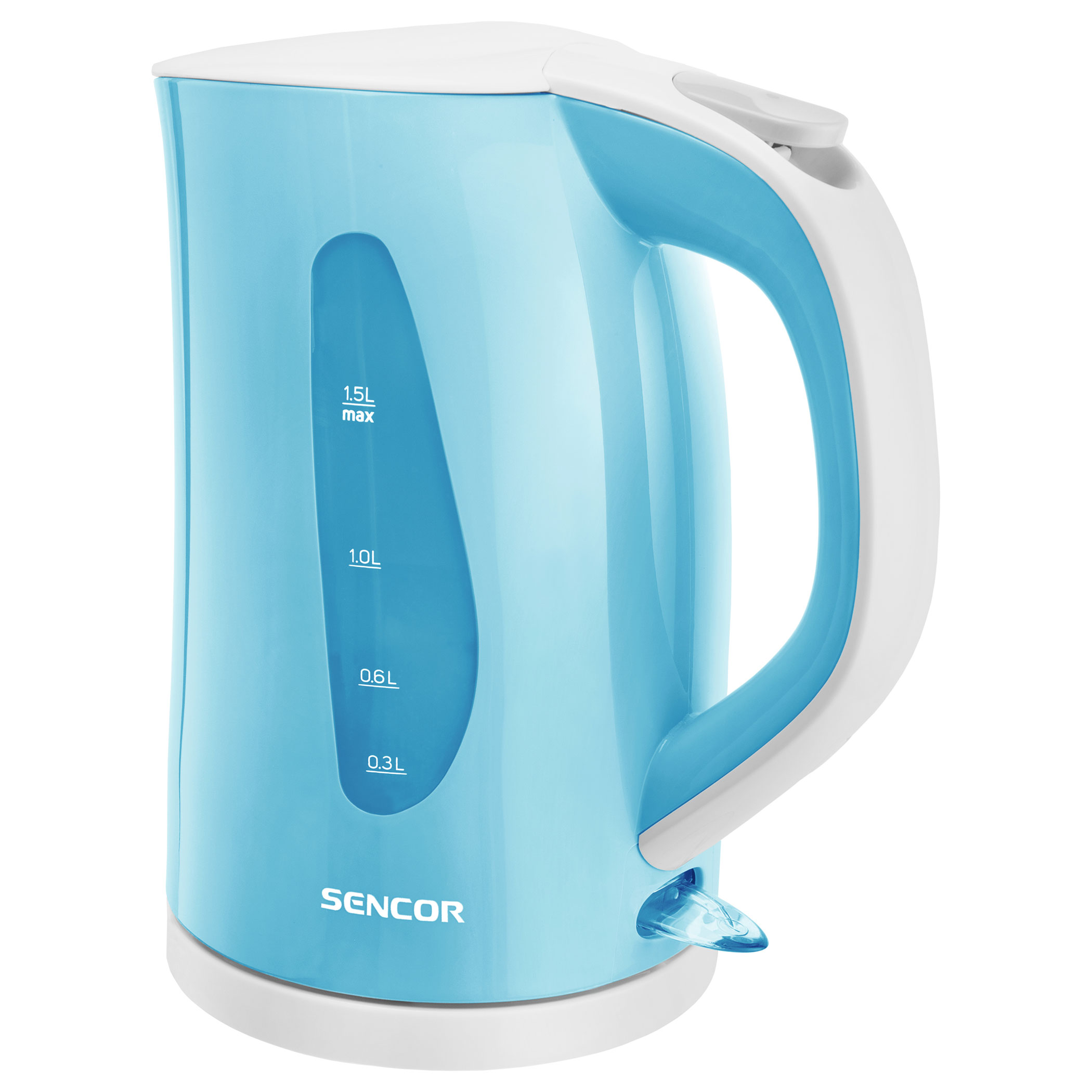 Sencor SWK1571BL Electric Kettle with Display and Power Cord Base, Blue  (Metallic) 