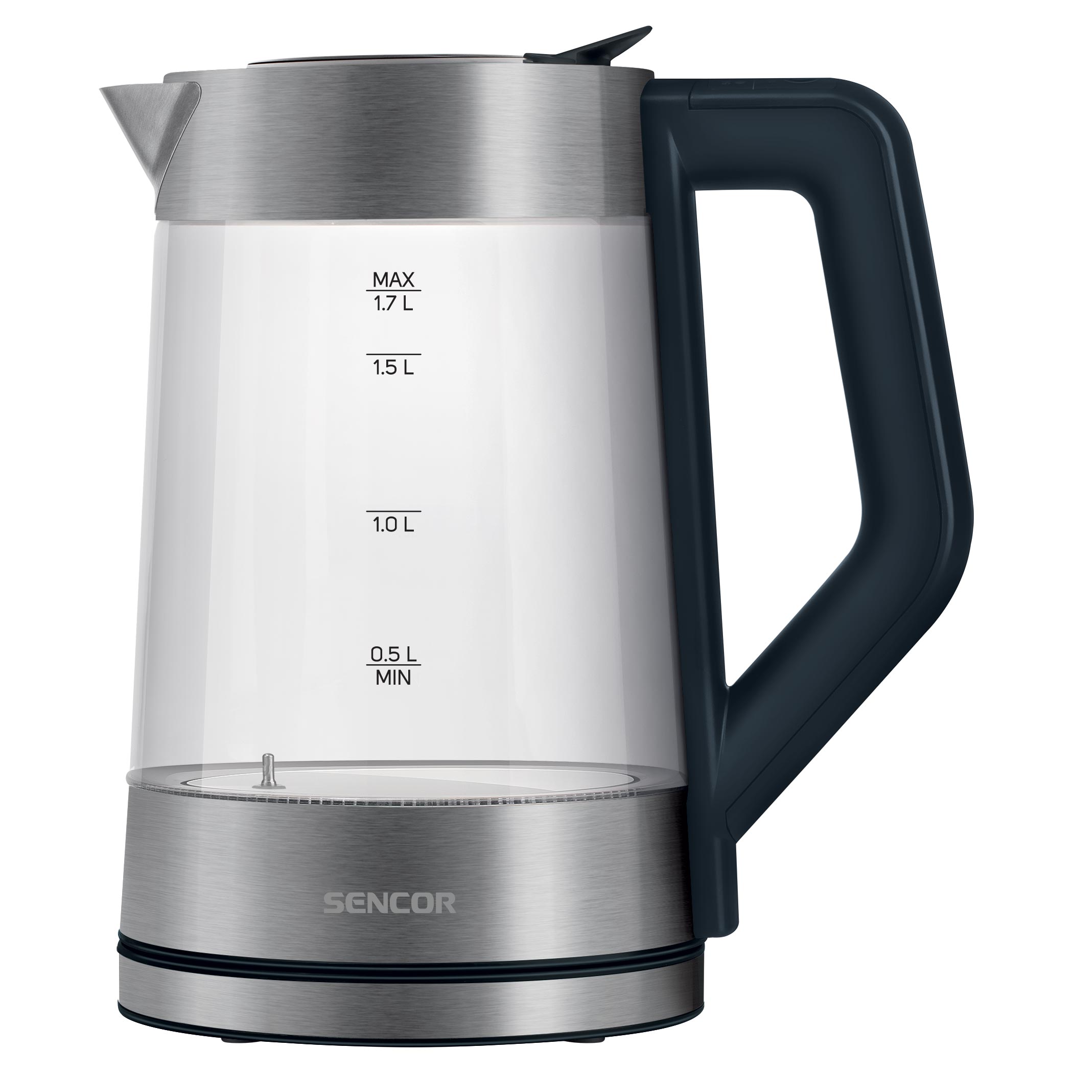 Sencor SWK1571BL Electric Kettle with Display and Power Cord Base, Blue  (Metallic) 