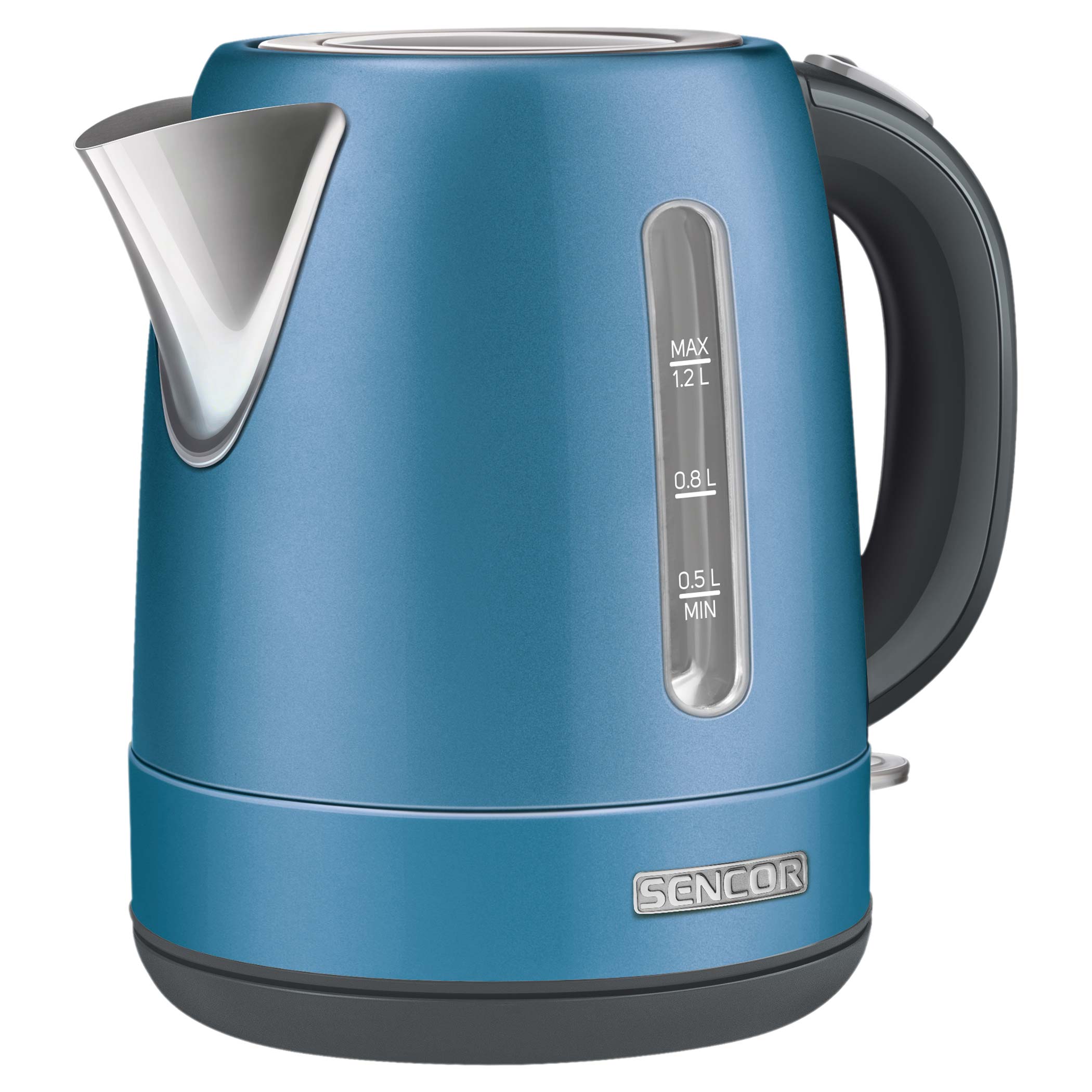 Sencor SWK1571BL Electric Kettle with Display and Power Cord Base, Blue  (Metallic) 